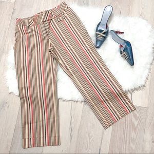 Loft Multi Color Striped Capri Pants SZ 2P